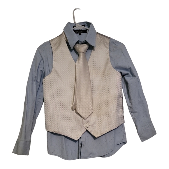 BOY'S Dress Shirt with Vest and Tie 👔 - Picture 1 of 6
